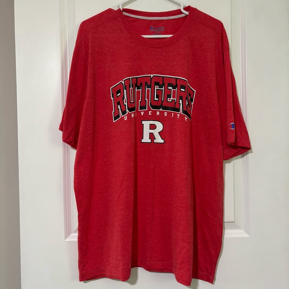 Champion Red Rutgers University Men's Tee - Size XL